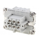 HDC female 6-pin connector, size E6 22A 400V